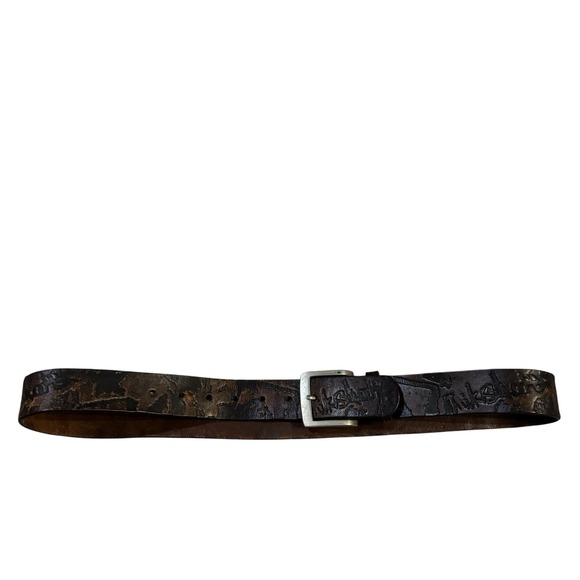 Quiksilver Leather Belt Size 36 Surfer 90's Y2K Vintage Tooled - Picture 1 of 9
